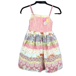 Moxie + Mabel Fancy Special Occasion Dress Patchwork Tea-length Girls Easter